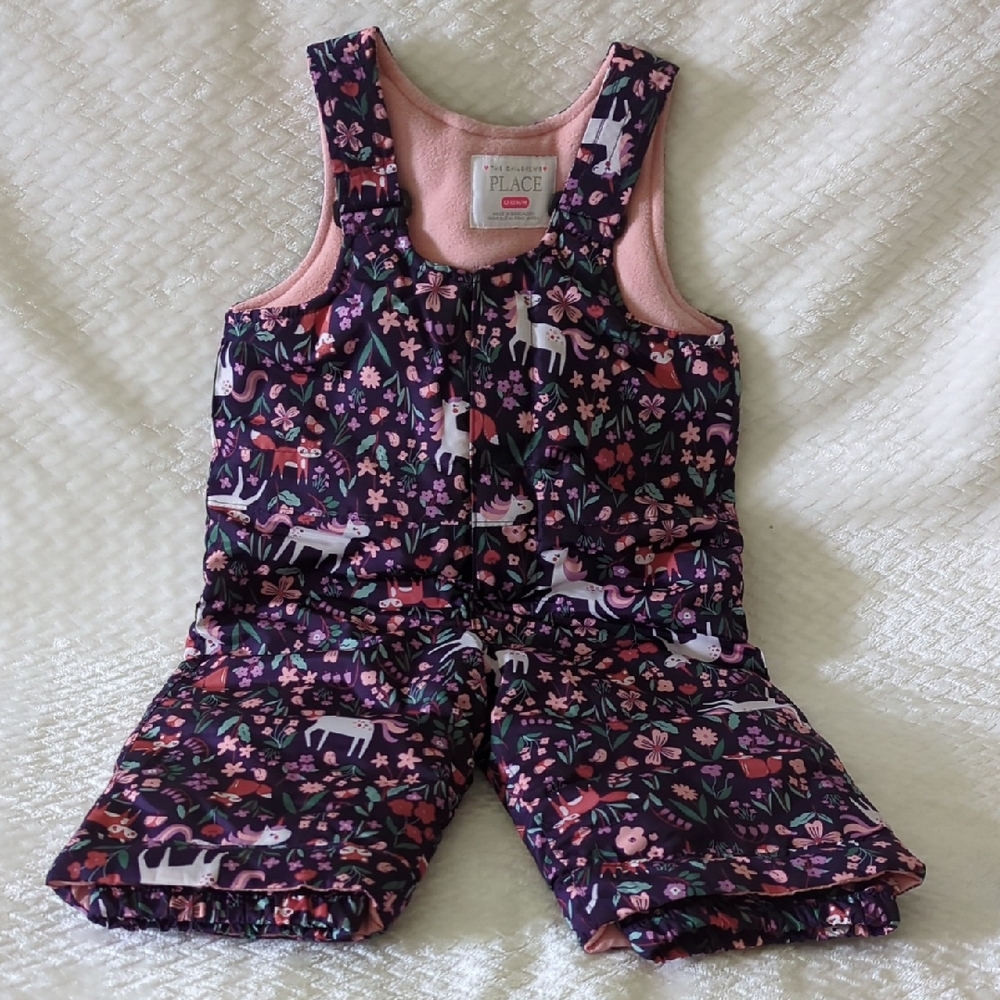 12-18m Snow Overalls - Purple and Pink Floral (NWT!)